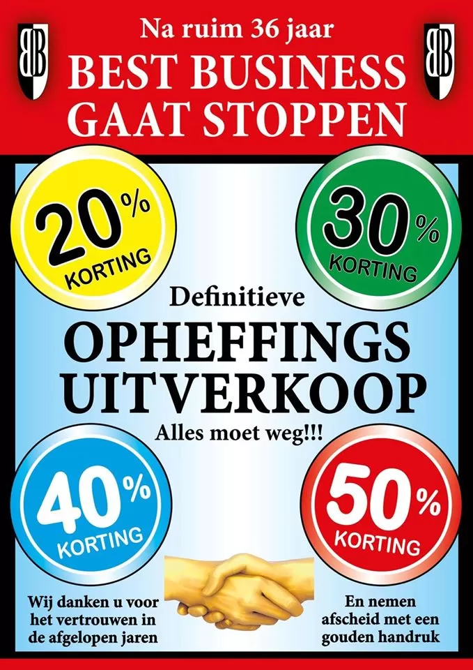 opheffings uitverkoop